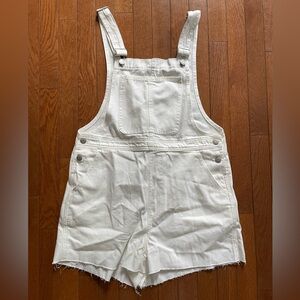 Madewell White Denim Overalls